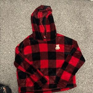 Plaid Red and Black Kids Hoodie